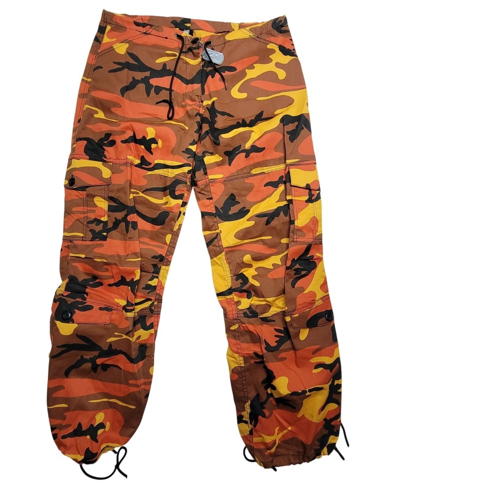 Rothco Men's Orange Camouflage‎ BDU Pants Extra Small Zip Fly
